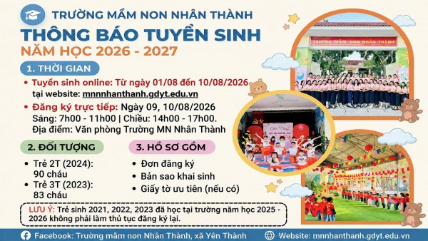 📢 THÔNG BÁO TUYỂN SINH NĂM HỌC 2026 – 2027